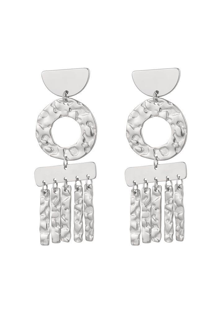 Statement earrings decoration - silver color Stainless Steel 