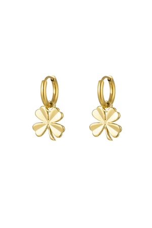 Earrings basic four-leaf clover - Gold Color Stainless Steel h5 