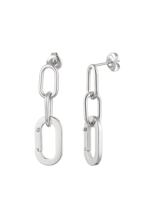 Ear studs link - silver color Stainless Steel h5 