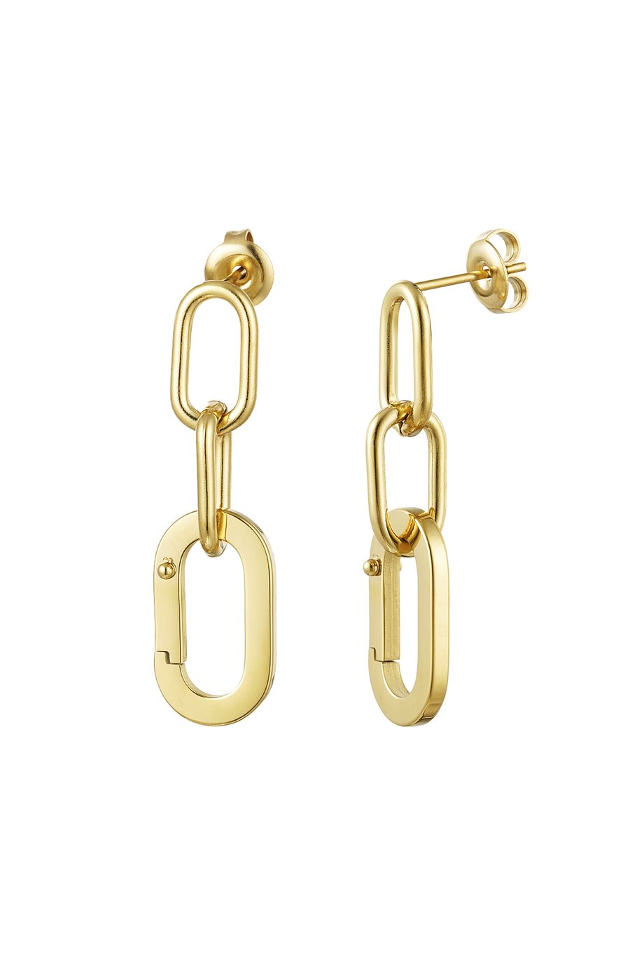 Collegamento orecchini a bottone - Colore oro Gold Stainless Steel 