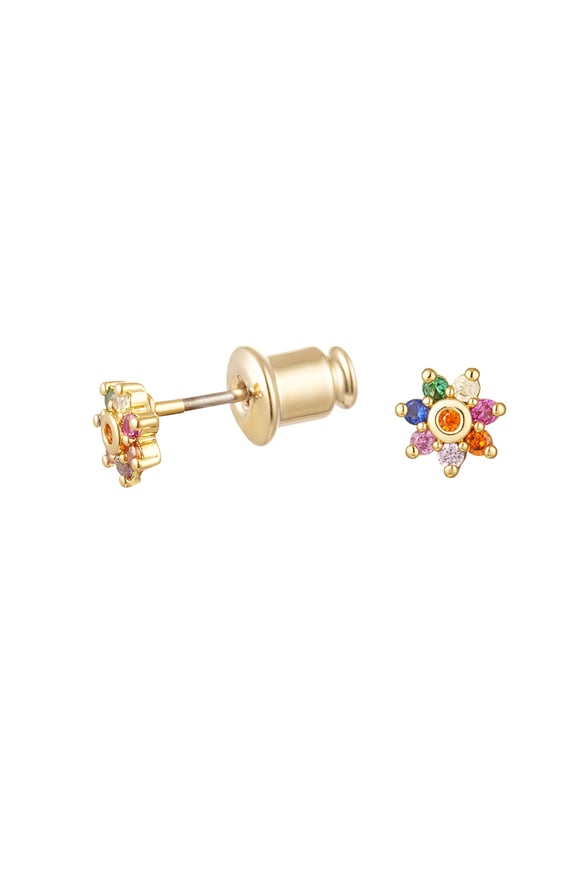 Orecchini a bottone chic - Colore oro/multi Copper 2