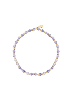 Beaded bracelet - light purple/Gold color h5 