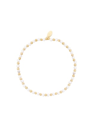 Beaded bracelet - white/Gold color h5 