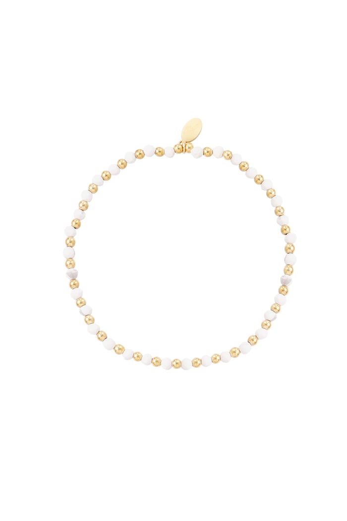 Beaded bracelet - white/Gold color 