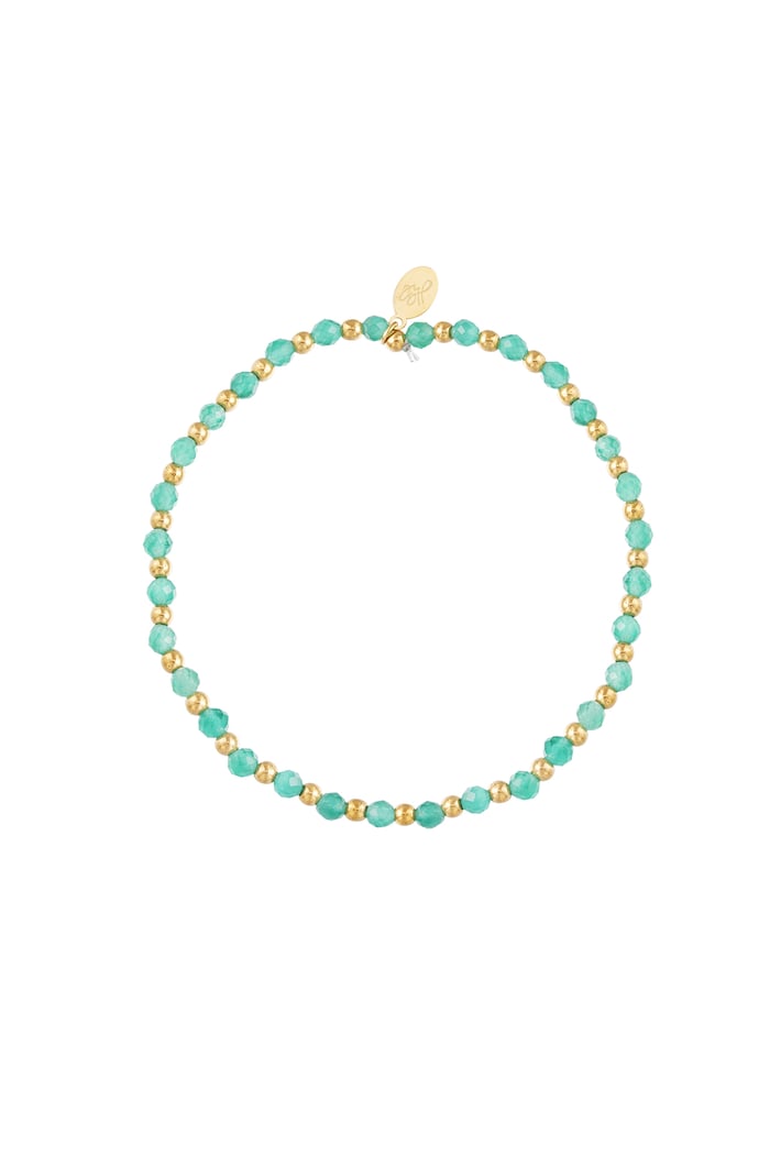 Beaded bracelet - turquoise/Gold color 