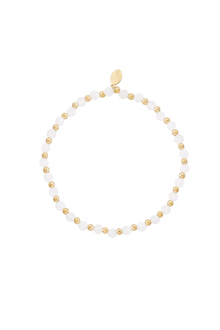 Beaded bracelet - white/Gold color 2