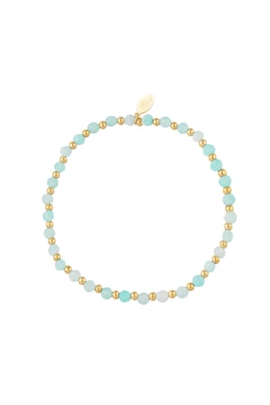 Beaded bracelet - Gold color/blue h5 