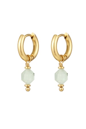 Earrings with August stone - Gold color/light green h5 