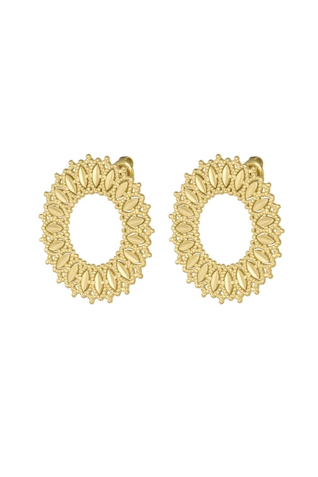 Sun statement earrings - Gold color 2