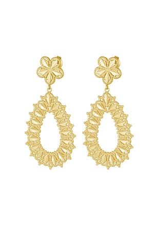 Flower drop earrings - Gold color h5 