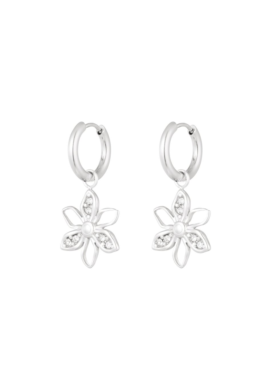 earrings wild flower with stones 