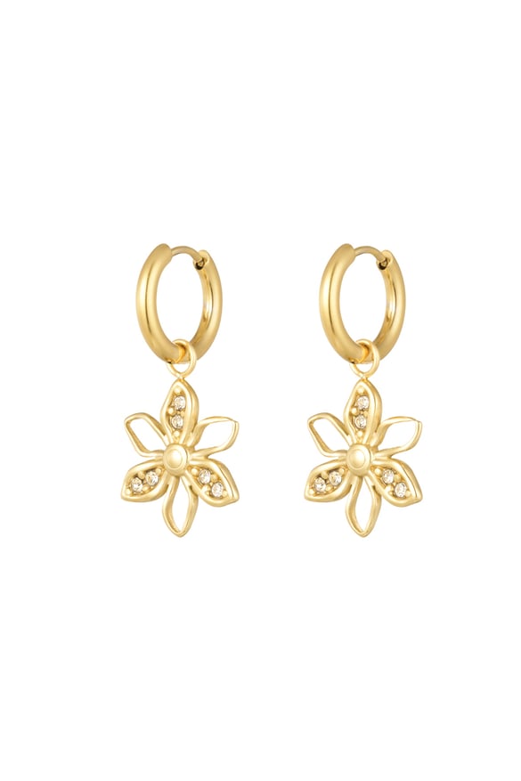 pendientes flor silvestre con piedras