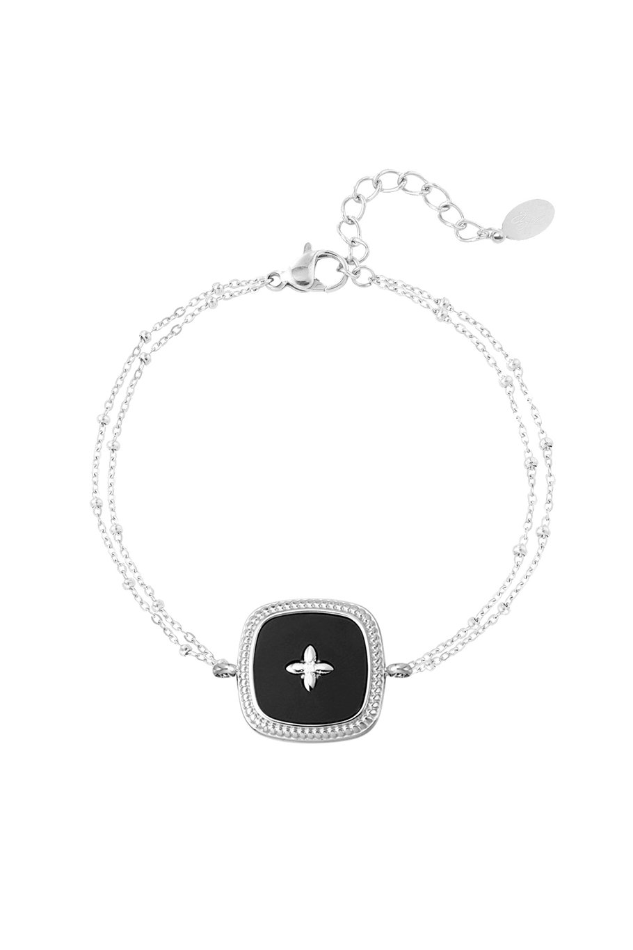 double bracelet square charm 