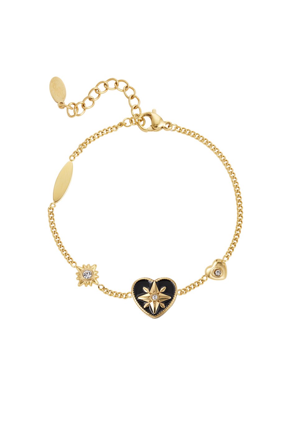 Bracelet with colored charms - Gold color/white 