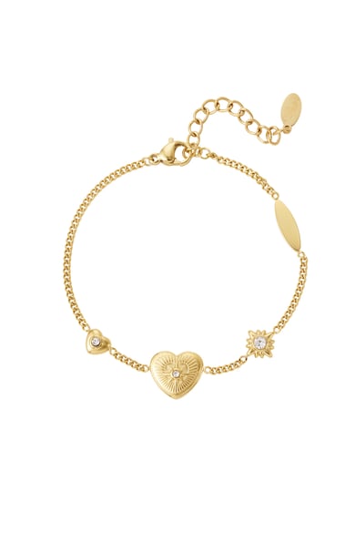 Bracelet links with charms - Gold color h5 