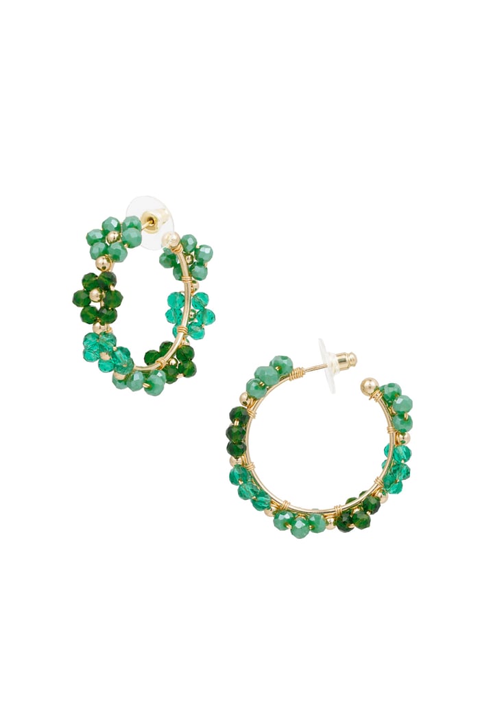 Earrings flowers - green Metal 