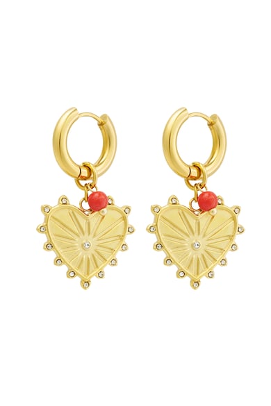 Earrings heart with spikes - Silver Color color h5 