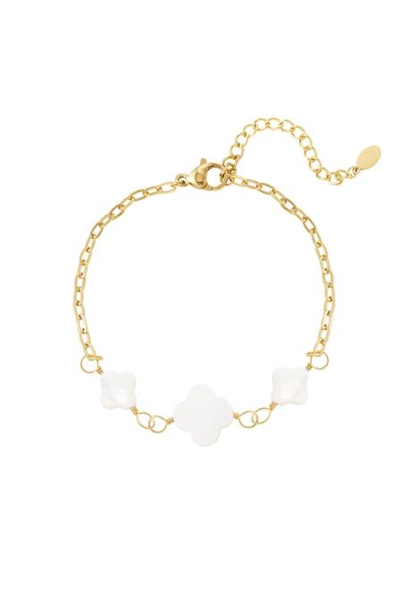 Bracelet with clovers - Gold color