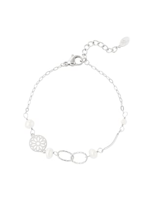 Bracelet linked with pearls - Silver Color color h5 