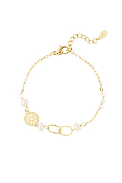 Bracelet linked with pearls - Silver Color color h5 