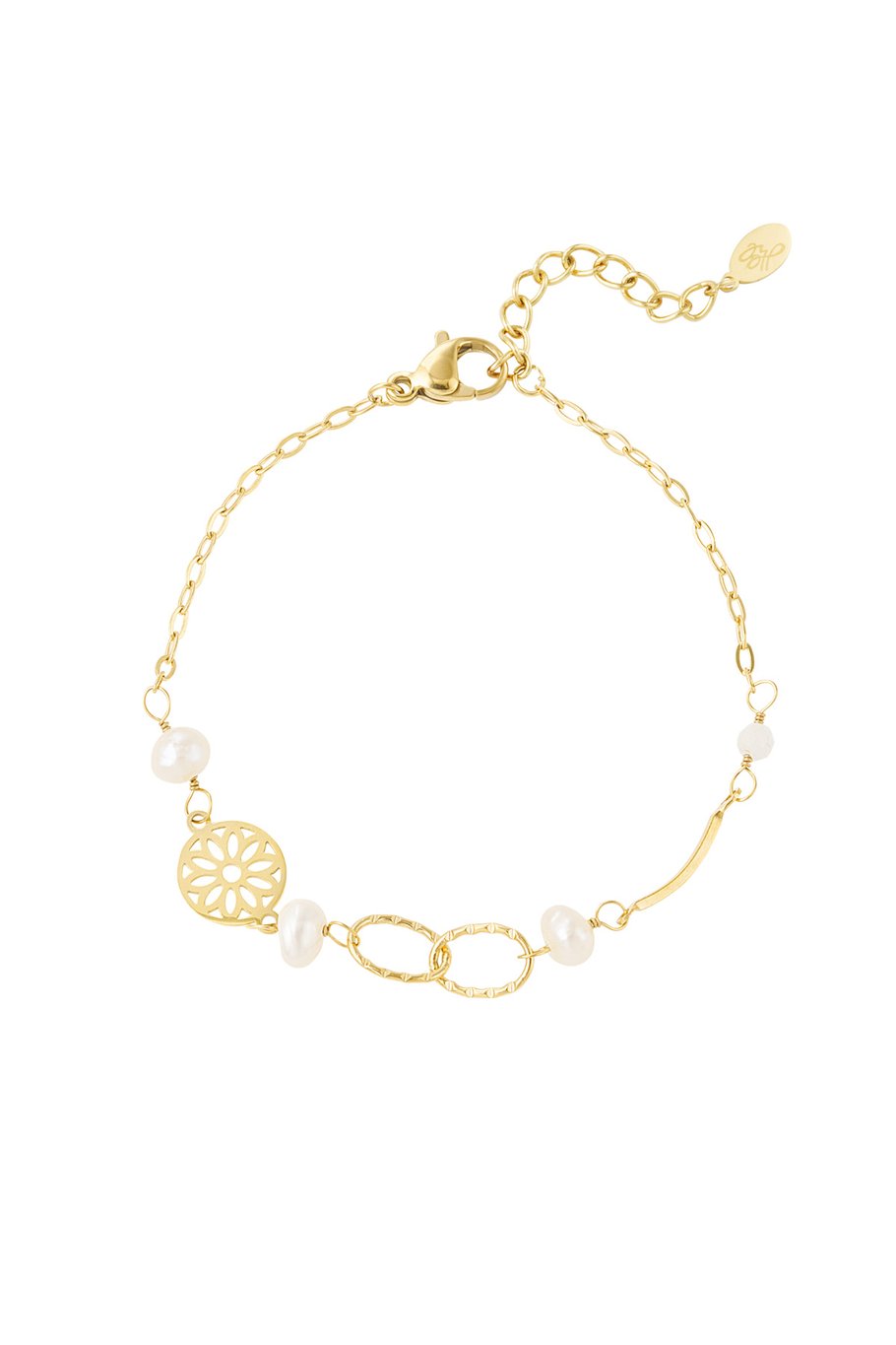 Bracelet linked with pearls - Silver Color color 