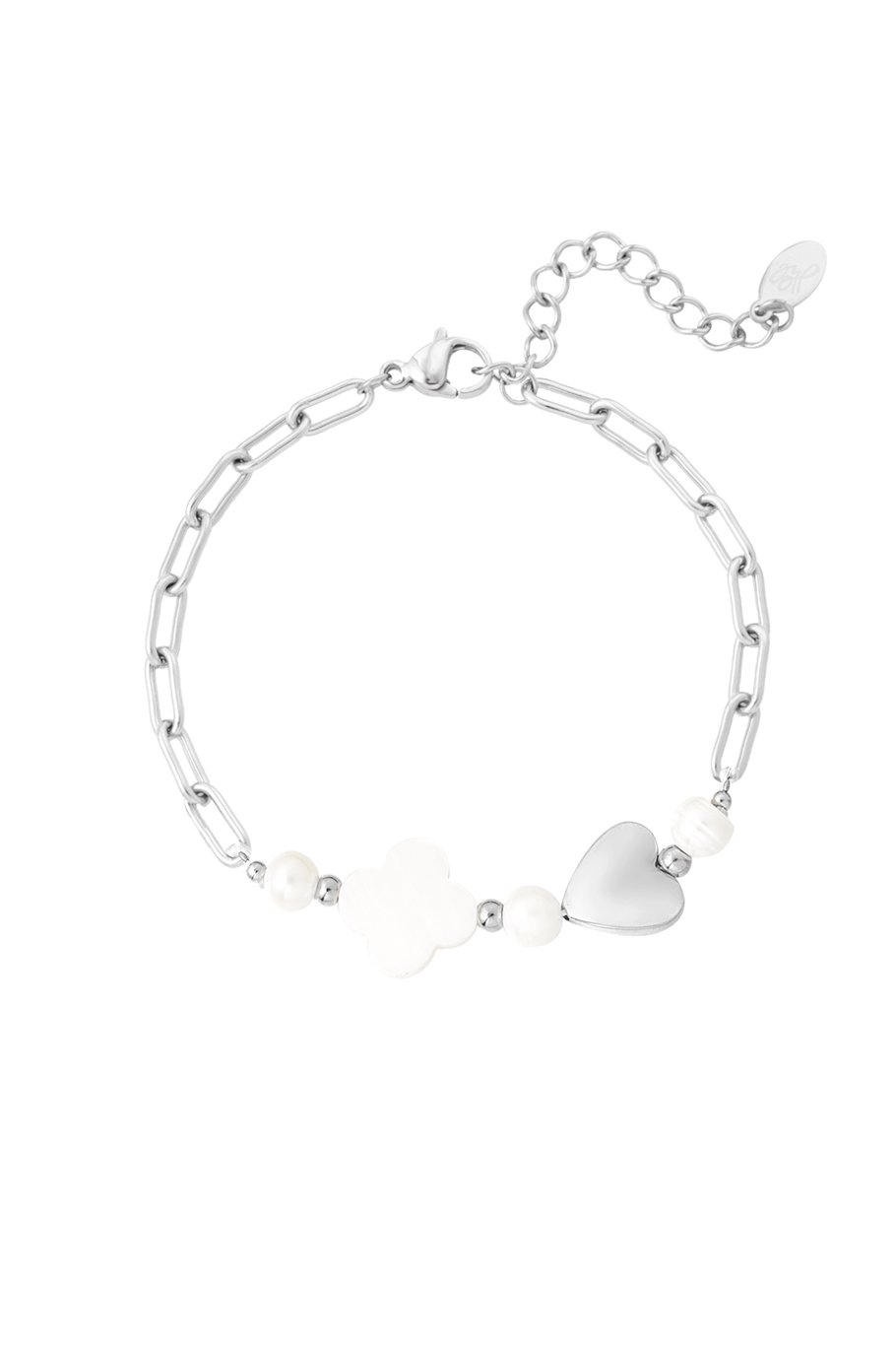 bracciale cuore e trifoglio - colore oro 
