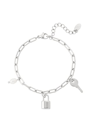 Link bracelet charms & pearl - Silver Color color h5 