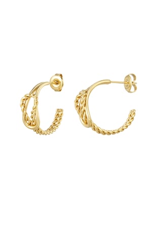 Earrings subtle pattern - Gold color h5 