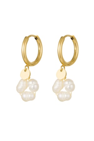 Earrings pearl round - Gold Color Stainless Steel h5 