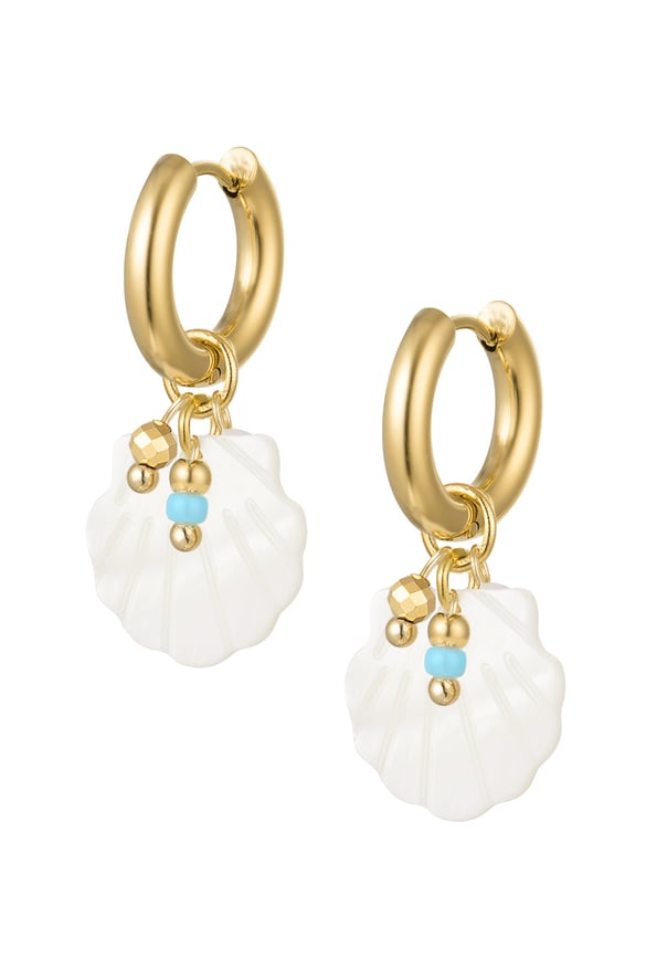 earrings shell charm and bead