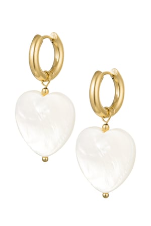 Earrings large seashell heart - Gold Color Stainless Steel h5 