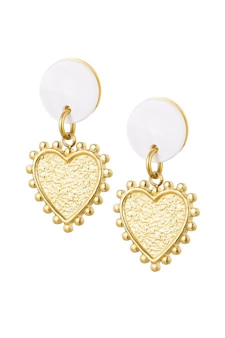 Earring shell with heart detail - Gold color 2