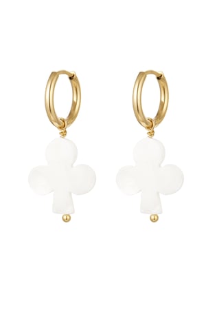 Earrings seashell clover - Gold Color Stainless Steel h5 