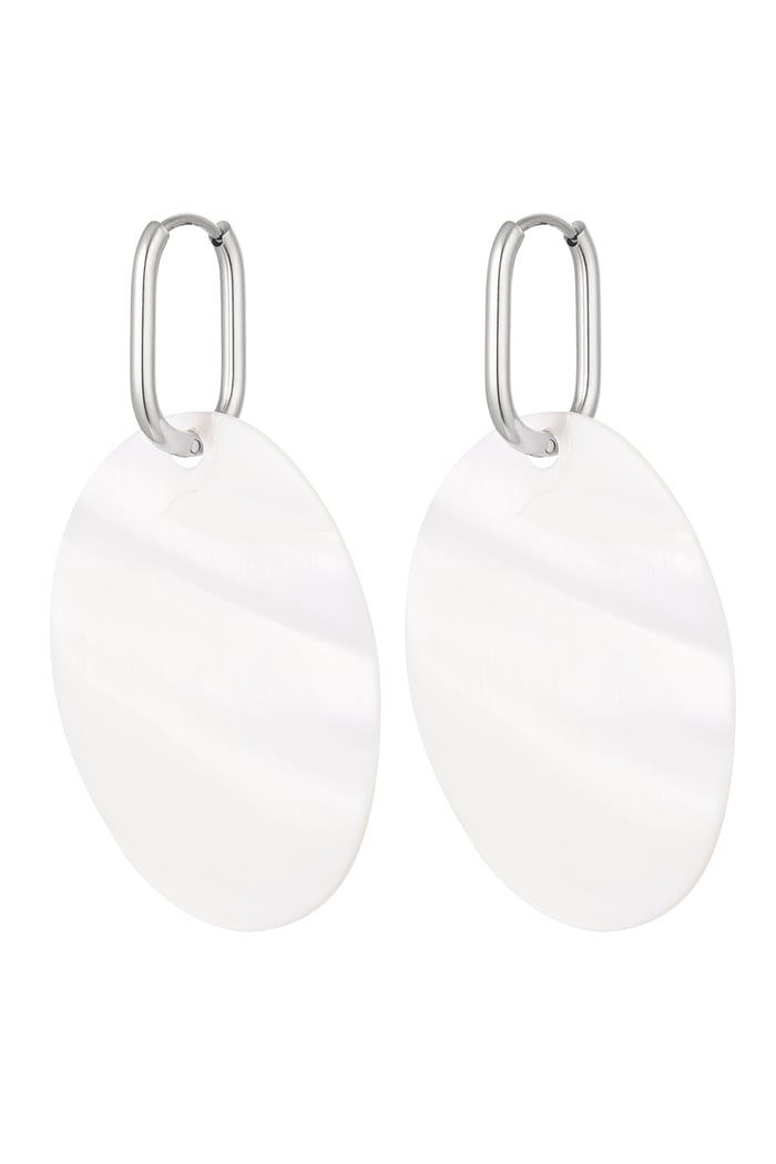 Earrings big coin - silver color Stainless Steel 