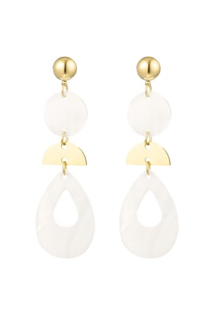 Statement earrings pendants with seashell - Gold Color Stainless Steel h5 