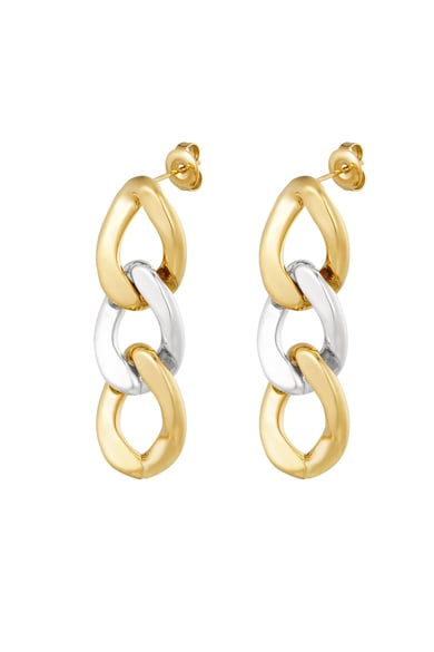 Ohrringe 3-gliedrig – Goldfarbe - Goldfarbefarbe h5 