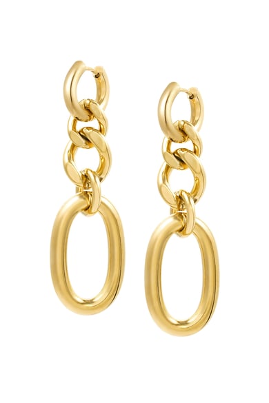 Earrings large/small links - silver/Gold color h5 