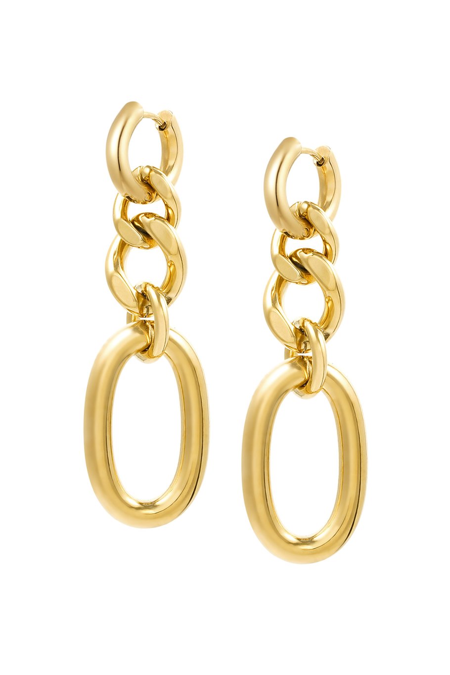 Earrings large/small links - silver/Gold color 