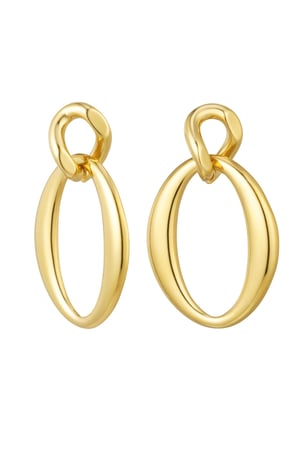 Earrings twisted pendant - Gold color h5 