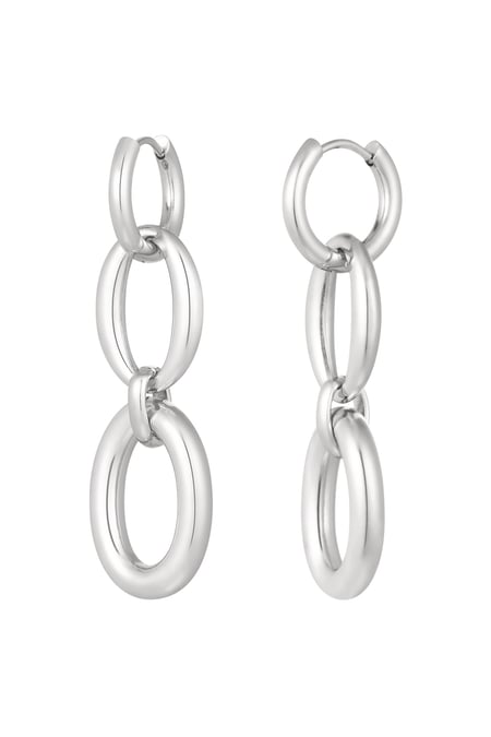 Earrings basic links - Silver Color color