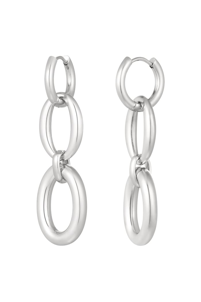 Earrings basic links - Silver Color color 