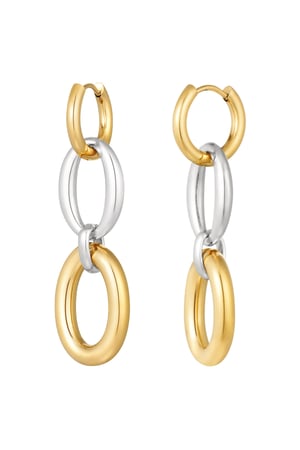 Earrings basic links - silver/Gold color h5 