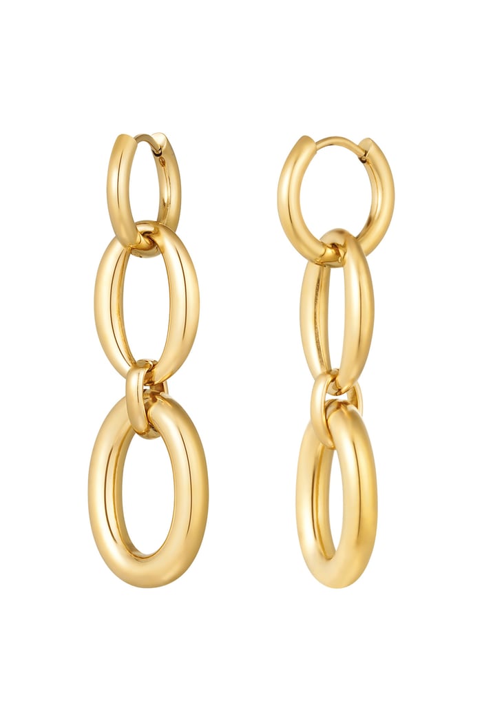 Earrings basic links - Gold color 