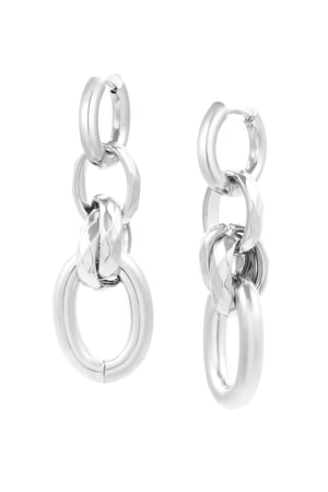 Earrings four links - Silver Color color h5 