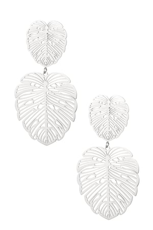 Earrings leaf & leaf - silver color Stainless Steel h5 