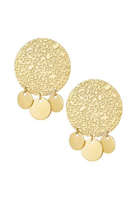 Earrings coin with bells - Gold color 2