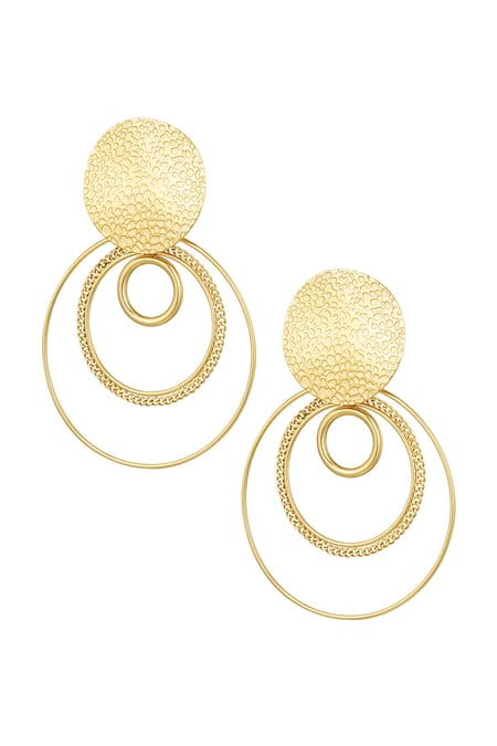 Earrings different rings - Gold color 2