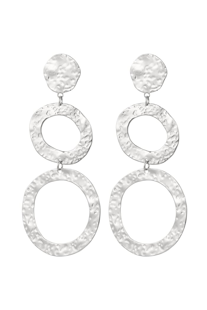 Earrings statement rings - Silver Color color 