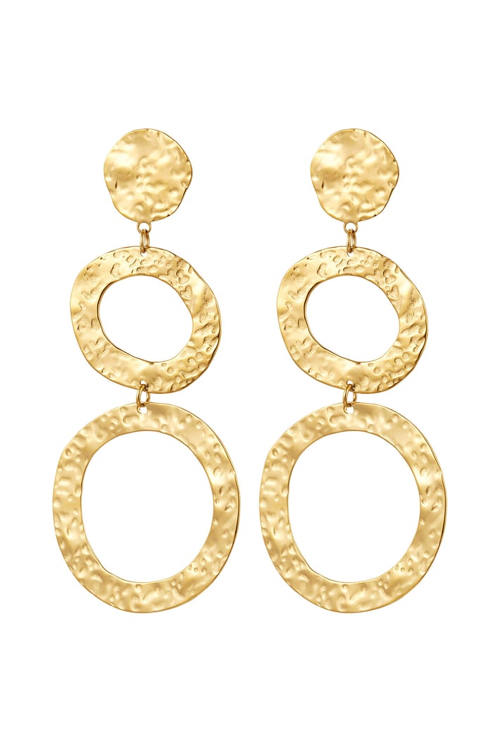 Earrings statement rings - Gold color 