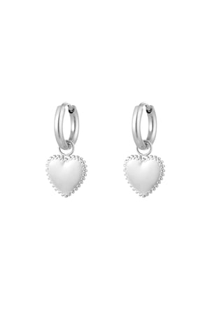 Earrings decorated heart small - Silver Color color h5 